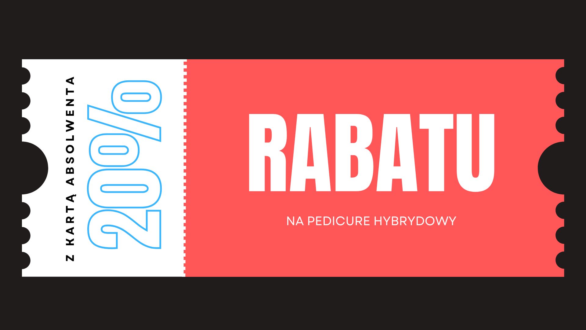 25 20% na pedicure hybrydowy. Oferta ważna do 30.04.2025