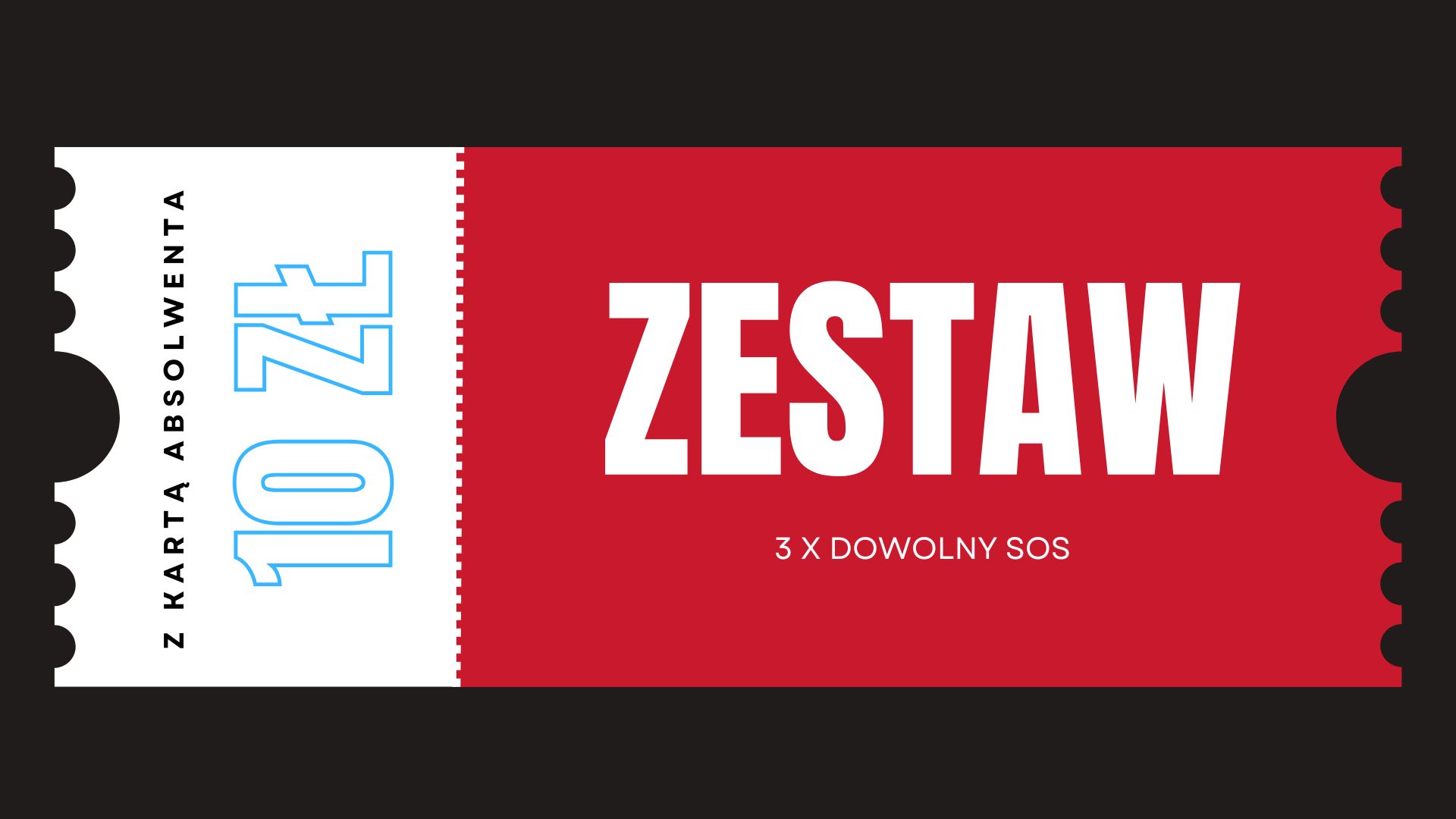 20% rabatu na każdą pizzę 42cm i 50cm (dotyczy zamówień w lokalu oraz na wynos włącznie z odbiorem osobistym; nie łączy się z innymi promocjami) ważne do 31.10.2025